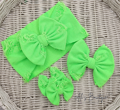 Neon Green Distressed